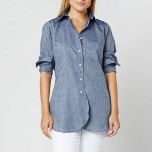 Ann Mashburn Indigo Chambray boyfriend shirt NWT